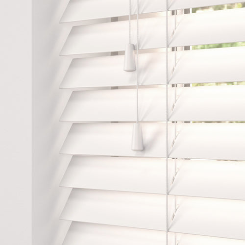 Off White Venetian Blind installed in window